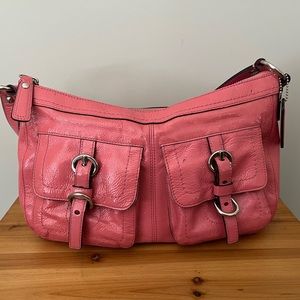 Coach hot pink leather purse
